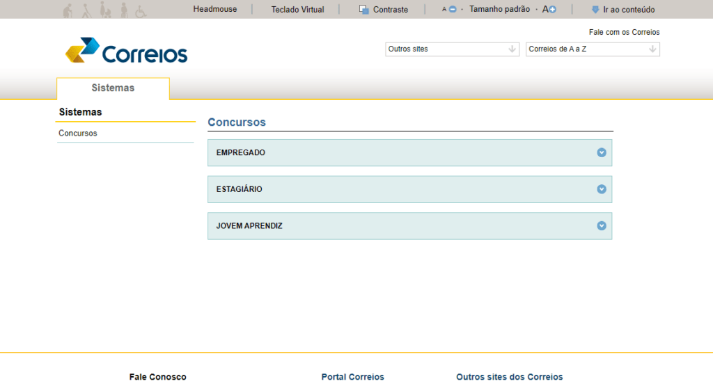 Site Oficial dos Correios